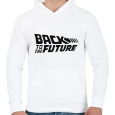 PRINTFASHION Back to the future - Férfi kapucnis pulóver - Fehér