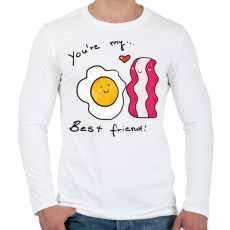 PRINTFASHION Bacon és tojás - Férfi hosszú ujjú póló - Fehér