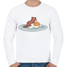 PRINTFASHION Bacon és tojás - Férfi pulóver - Fehér férfi pulóver, kardigán