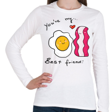 PRINTFASHION Bacon és tojás - Női hosszú ujjú póló - Fehér női póló