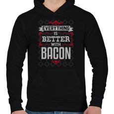 PRINTFASHION Bacon - Férfi kapucnis pulóver - Fekete