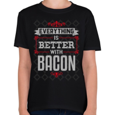 PRINTFASHION Bacon - Gyerek póló - Fekete gyerek póló