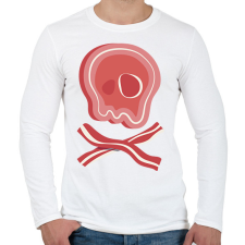 PRINTFASHION Bacon koponya - Férfi hosszú ujjú póló - Fehér férfi póló