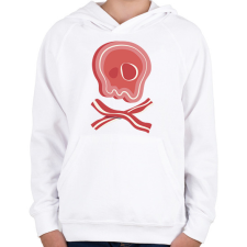 PRINTFASHION Bacon koponya - Gyerek kapucnis pulóver - Fehér gyerek pulóver, kardigán