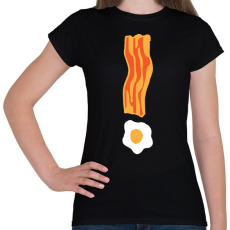 PRINTFASHION Bacon tojás - Női póló - Fekete