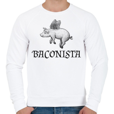 PRINTFASHION Baconista - Férfi pulóver - Fehér