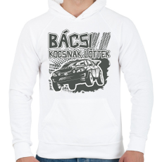 PRINTFASHION Bácsi kocsinak lőttek - Férfi kapucnis pulóver - Fehér
