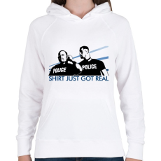 PRINTFASHION Bad boys Police - Női kapucnis pulóver - Fehér