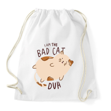 PRINTFASHION Bad Cat - Sportzsák, Tornazsák - Fehér tornazsák