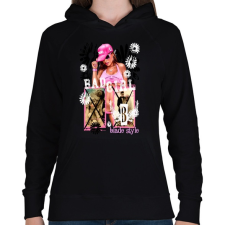PRINTFASHION BAD GIRL - Női kapucnis pulóver - Fekete női pulóver, kardigán