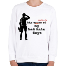 PRINTFASHION bad hair - Gyerek pulóver - Fehér