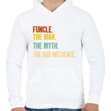 PRINTFASHION Bad influence - Férfi kapucnis pulóver - Fehér