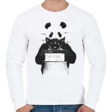 PRINTFASHION Bad panda - Férfi pulóver - Fehér férfi pulóver, kardigán