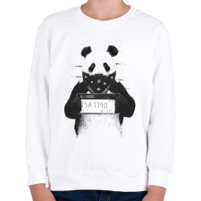 PRINTFASHION Bad panda - Gyerek pulóver - Fehér gyerek pulóver, kardigán