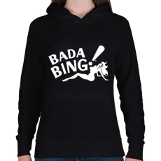 PRINTFASHION Bada Bing - Női kapucnis pulóver - Fekete