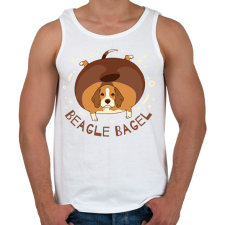 PRINTFASHION Bagel beagle - Férfi atléta - Fehér atléta, trikó