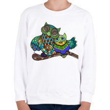 PRINTFASHION Baglyok - Gyerek pulóver - Fehér gyerek pulóver, kardigán