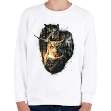 PRINTFASHION Baglyok - Gyerek pulóver - Fehér gyerek pulóver, kardigán