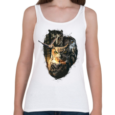 PRINTFASHION Baglyok - Női atléta - Fehér női trikó