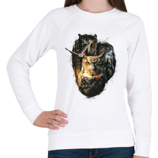 PRINTFASHION Baglyok - Női pulóver - Fehér