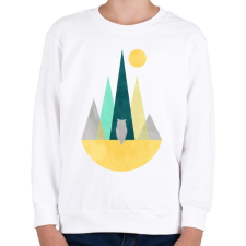 PRINTFASHION Bagoly és hegyek - Gyerek pulóver - Fehér gyerek pulóver, kardigán