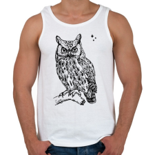 PRINTFASHION bagoly - Férfi atléta - Fehér atléta, trikó