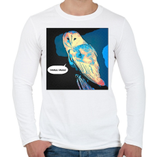 PRINTFASHION Bagoly - Férfi hosszú ujjú póló - Fehér