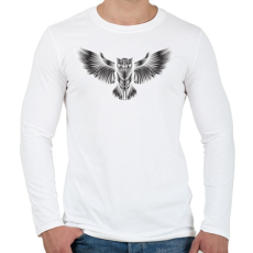 PRINTFASHION Bagoly - Férfi hosszú ujjú póló - Fehér