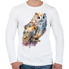 PRINTFASHION Bagoly  - Férfi hosszú ujjú póló - Fehér