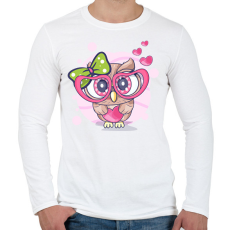 PRINTFASHION Bagoly  - Férfi hosszú ujjú póló - Fehér