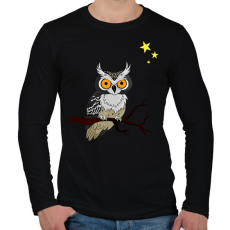 PRINTFASHION bagoly - Férfi hosszú ujjú póló - Fekete