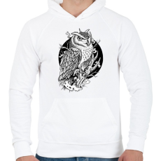PRINTFASHION bagoly - Férfi kapucnis pulóver - Fehér