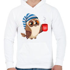 PRINTFASHION Bagoly  - Férfi kapucnis pulóver - Fehér