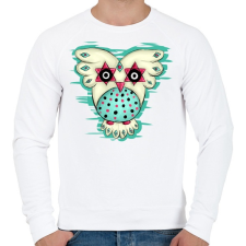 PRINTFASHION Bagoly - Férfi pulóver - Fehér férfi pulóver, kardigán