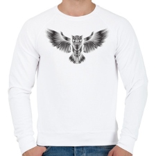 PRINTFASHION Bagoly - Férfi pulóver - Fehér férfi pulóver, kardigán