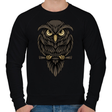 PRINTFASHION Bagoly  - Férfi pulóver - Fekete