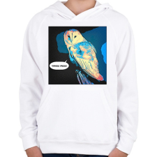 PRINTFASHION Bagoly - Gyerek kapucnis pulóver - Fehér gyerek pulóver, kardigán