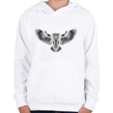 PRINTFASHION Bagoly - Gyerek kapucnis pulóver - Fehér