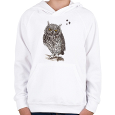 PRINTFASHION bagoly - Gyerek kapucnis pulóver - Fehér