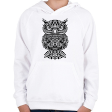 PRINTFASHION Bagoly - Gyerek kapucnis pulóver - Fehér gyerek pulóver, kardigán