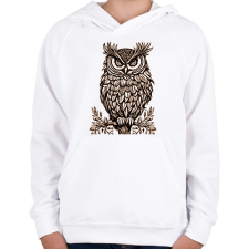 PRINTFASHION Bagoly  - Gyerek kapucnis pulóver - Fehér gyerek pulóver, kardigán