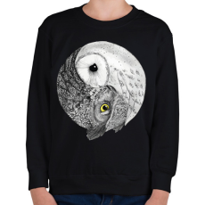 PRINTFASHION Bagoly jin jang - Gyerek pulóver - Fekete