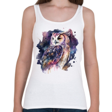 PRINTFASHION Bagoly  - Női atléta - Fehér női trikó