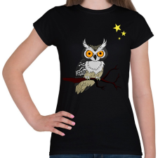 PRINTFASHION bagoly - Női póló - Fekete női póló