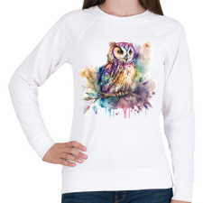 PRINTFASHION Bagoly - Női pulóver - Fehér női pulóver, kardigán