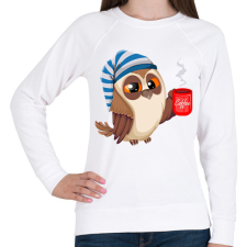 PRINTFASHION Bagoly  - Női pulóver - Fehér női pulóver, kardigán