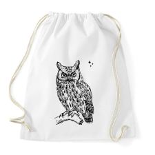 PRINTFASHION bagoly - Sportzsák, Tornazsák - Fehér tornazsák