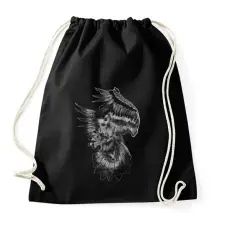 PRINTFASHION bagoly - Sportzsák, Tornazsák - Fekete tornazsák