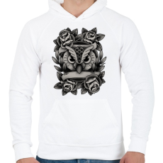 PRINTFASHION Bagolyszerelem - Férfi kapucnis pulóver - Fehér