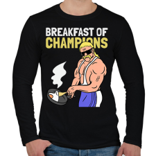 PRINTFASHION Bajnokok reggelije - Férfi hosszú ujjú póló - Fekete férfi póló